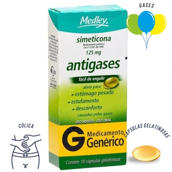 Simeticona 125 mg com 10 capsulas Medley